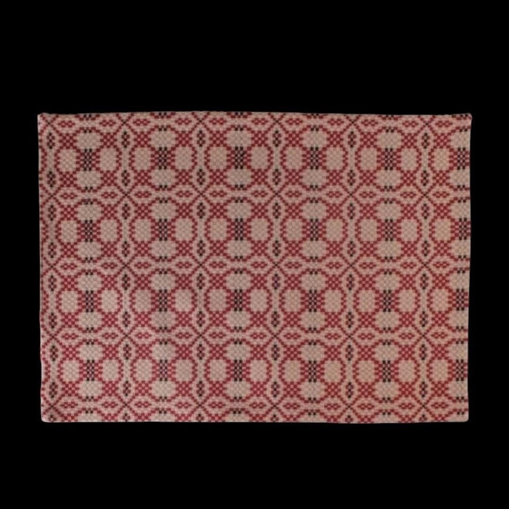 Primitive Colonial Farmhouse Kendall Coverlet Red Placemat 14" x 18"‎ NEW